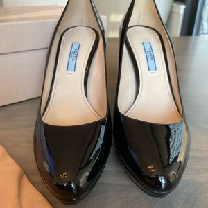 PRADA Classic Black Patent Pumps